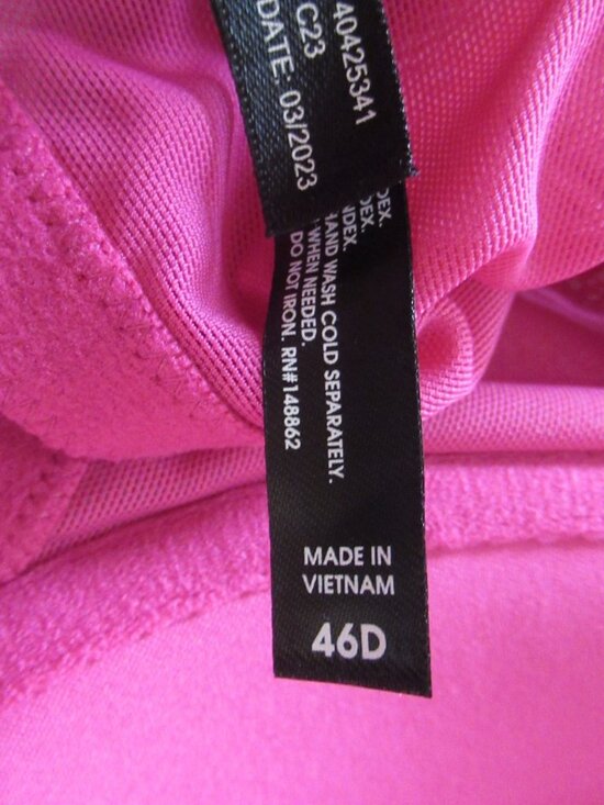 Torrid Curve Bra 46D Pink Push Up Plunge Underwire Plus Size Strappy - Picture 6 of 7